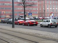 Two Ferraris in midtown traffic